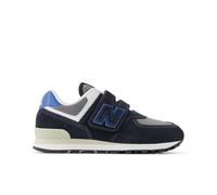 New Balance Bambino 574 Hook & Loop in Nero/Blu, Pelle, Taglia 30