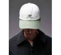 New Balance - Cappello a 6 pannelli bianco e verde con logo a strati One Size
