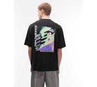 New Balance - Classic - T-shirt nera con logo e stampa di mappa termica-Nero XS