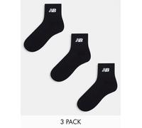 New Balance - Confezione da 3 calzini alla caviglia neri con logo-Nero S