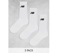 New Balance - Confezione da 3 paia di calzini bianchi con logo-Bianco S