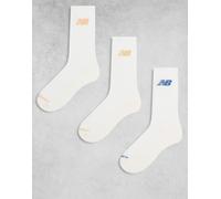 New Balance - Confezione da 3 paia di calzini bianco sporco M