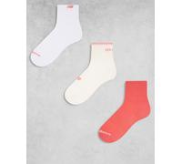 New Balance - Confezione da 3 paia di calzini da corsa rossi e bianchi-Multicolore S