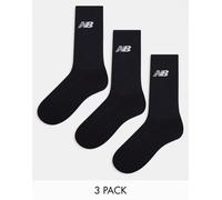 New Balance - Confezione da 3 paia di calzini neri con logo-Nero L