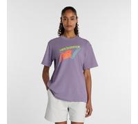 New Balance Donna Classic Tri-Logo T-Shirt in Viola, Cotone, Taglia S