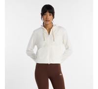 New Balance Donna Coastal Fleece Full Zip in Bianco, Taglia M