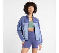 New Balance Donna Color Blocked Woven Jacket in Blu, Politessuto, Taglia XS