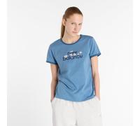 New Balance Donna Flower Ringer T-Shirt in Blu, Cotone, Taglia XS
