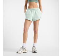 New Balance Donna Linear Fleece Short in Verde, Cotone, Taglia S