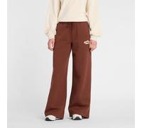 New Balance - Heritage - Pantaloni a fondo ampio in pile marrone con grafica lineare M