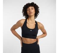 New Balance Donna NB Essential Run Bra in Nero, Maglia di Poliestere, Taglia S