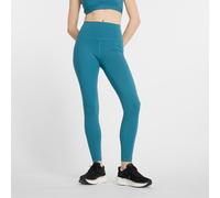 New Balance Donna NB Sleek Pocket High Rise Legging 27" in Blu, Maglia di Poliestere, Taglia XS