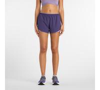 New Balance Donna RC Essential Short 3" in Viola, Politessuto, Taglia XL