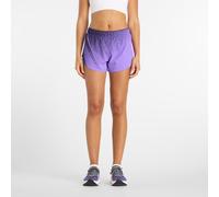 New Balance Donna RC Ultra Light Printed Short 3" in Viola, Nylon Intrecciato, Taglia S