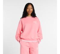 New Balance Donna Reimagined Fleece Crew in Rosa, Taglia M