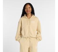 New Balance Donna Reimagined Fleece Full Zip in Marrone, Taglia XL