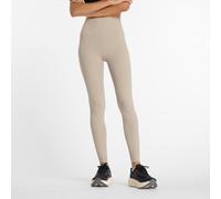 New Balance Donna Ribbed High Rise Legging 27" in Beige, Maglia di Poliestere, Taglia XL