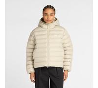 New Balance Donna Sport Essentials Hooded Puffer Jacket in Grigio, Politessuto, Taglia M