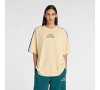 New Balance Donna Trackside Oversized T-Shirt in Marrone, Jersey di Cotone, Taglia M
