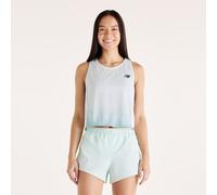 New Balance Donna Viz-Tech Run Singlet in Verde, Maglia di Poliestere, Taglia S