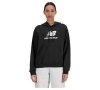 New Balance Felpa con cappuccio da donna in pile con logo, nero, S