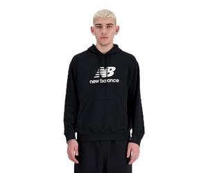 New Balance Felpa con Cappuccio da Uomo in Pile con Logo, Nero, M