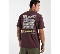 New Balance - Grab a Bite London - T-shirt bordeaux con grafica-Rosso XL