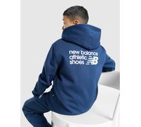 New Balance Linear Back Logo Full Zip Hoodie Junior - Blu, blu XS