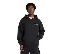 New Balance - Felpa nera in pile con cappuccio e grafica lineare-Nero L