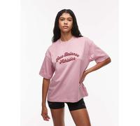 New Balance - Linear Heritage - T-shirt oversize rosa taffy L