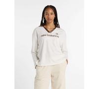 New Balance - Maglia in jersey a rete a maniche lunghe color sale marino-Bianco XS