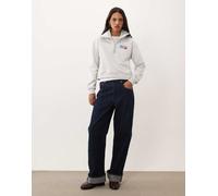 New Balance maglione oversize con logo premium e mezza zip grigio S