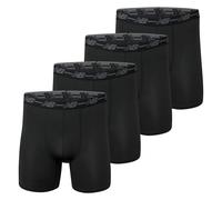 New Balance Men's 5" Performance No Fly Boxer Brief Underwear (4 Pack), Black/Black/Black/Black, XX-Large