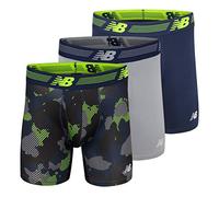 New Balance Men's 6" Boxer Brief Fly Front with Pouch, 3-Pack