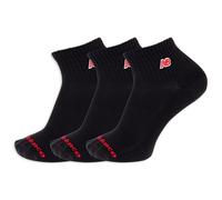 New Balance Men's And Women's Patch Logo Ankle Socks-3 Pairs-Cushioned Moisture Wicking Calzini alla Caviglia, Nero, L Unisex-Adulto