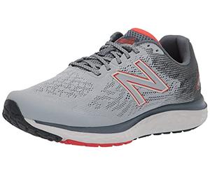 New Balance Men's Fresh Foam 680 V7 Running Shoe, Grey/Ghost Pepper/Black, 10 X-Wide
