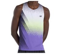 New Balance Uomo Race Day Ultra Light Printed Singlet in Viola/Bianco, Maglia di Poliestere, Taglia S