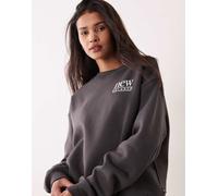 Felpa New Balance Reimagined Fleece Crew grigio scuro donna - S
