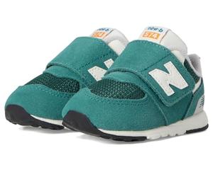 New Balance Scarpe da ginnastica da bambino 574 New-b Hook-and-Loop, Nuovo Abete/Rosso Blast, 4 Infant