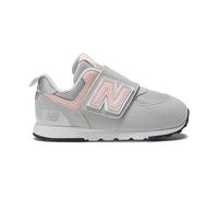 New Balance Bambino 574 New-B Hook & Loop in Grigio/Rosa, Sintetico, Taglia 26