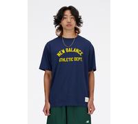 T-shirt New Balance Greatest Hits Ringer manica corta blu marino giallo - L