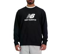 New Balance Stacked Logo French Terry Crew - Black