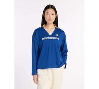 New Balance - T-shirt a maniche lunghe in jersey a rete blu scuro S