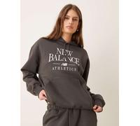New Balance - Trackside - Felpa con cappuccio in pile nera-Nero S