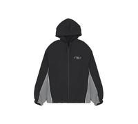 New Balance Uomo Trackside Woven Jacket in Nero/Grigio, Politessuto, Taglia XS
