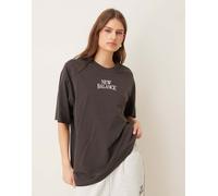 New Balance T-shirt Trackside oversize donna jersey di cotone nero taglia S
