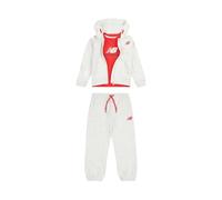 New Balance Tuta Sportiva Set 3 Pezzi per Bambini e Ragazzi, Felpa con Cappuccio, T-Shirt e Pantaloni Taglie da 12mesi a 6 anni (IT, Età, 5 anni, 6 anni, Grigio)
