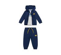 New Balance Tuta Sportiva Set 3 Pezzi per Bambini e Ragazzi, Felpa con Cappuccio, T-Shirt e Pantaloni Taglie da 12mesi a 6 anni (IT, Età, 5 anni, 6 anni, Blu)