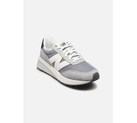 New Balance Unisex 370 in Grigio/Bianca, Pelle Scamosciata/Rete, Taglia 41.5