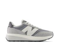 New Balance Unisex 370 in Grigio/Bianca, Pelle Scamosciata/Rete, Taglia 43